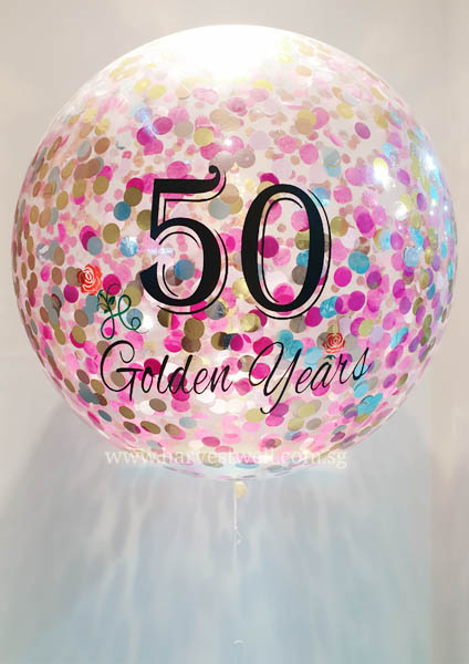 Personalised Anniversary Number Jumbo Helium Latex Balloon
